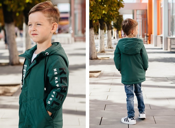 зеленая куртка для мальчика с-704